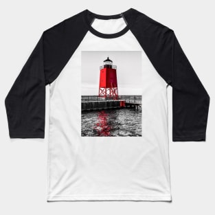 "Charlevoix Lighthouse Reflections #2" Baseball T-Shirt